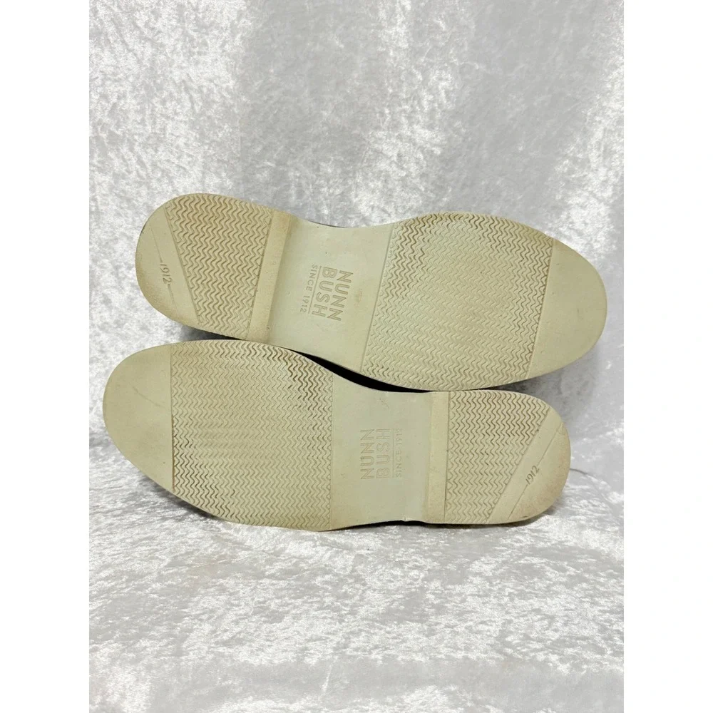 Nunn Bush Mens Barklay Canvas Oxford Comfort Gel Shoes Gray Brown  Size 8.5 W